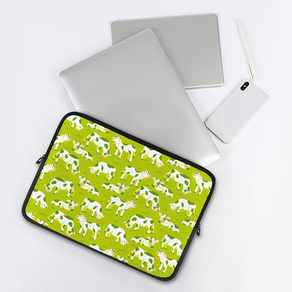 Cute Smiley Cow Pattern Print Laptop Sleeve