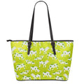 Cute Smiley Cow Pattern Print Leather Tote Bag With Zipper