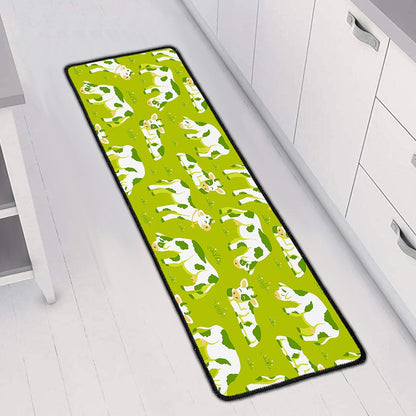 Cute Smiley Cow Pattern Print Long Kitchen Mat