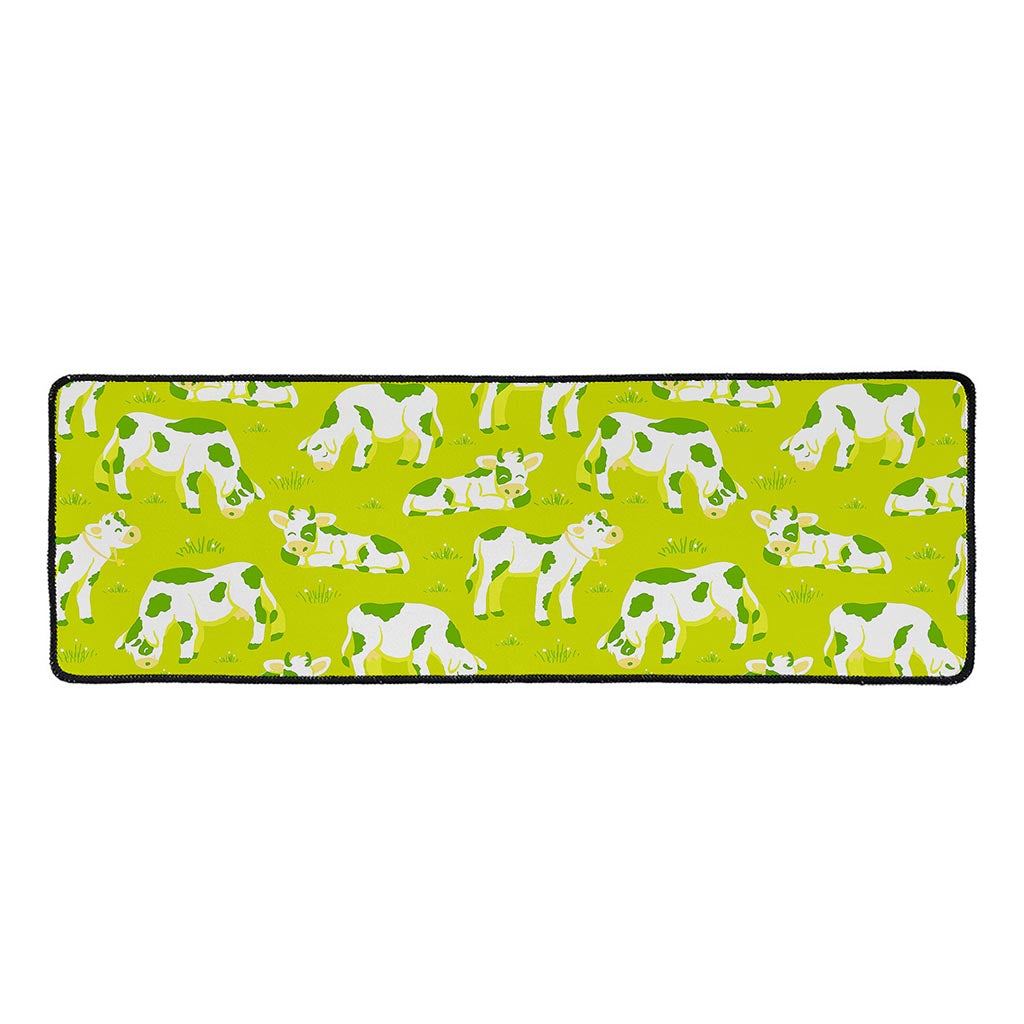 Cute Smiley Cow Pattern Print Long Kitchen Mat