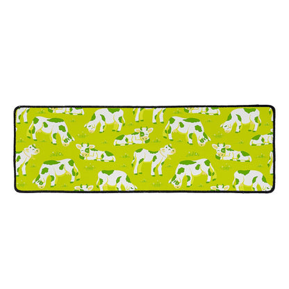 Cute Smiley Cow Pattern Print Long Kitchen Mat
