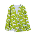 Cute Smiley Cow Pattern Print Long Sleeve Short Coat
