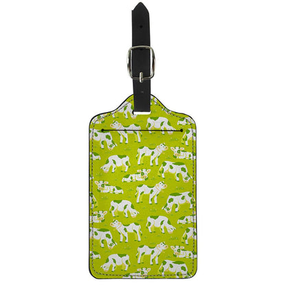 Cute Smiley Cow Pattern Print Luggage Tag