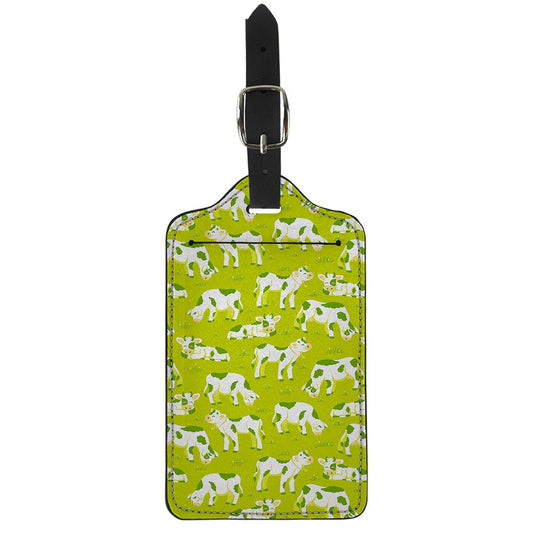 Cute Smiley Cow Pattern Print Luggage Tag