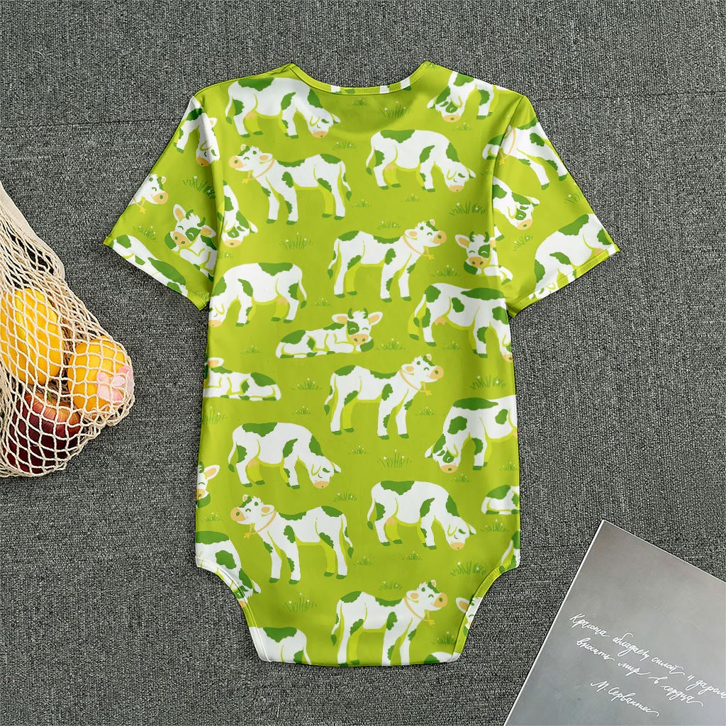 Cute Smiley Cow Pattern Print Men's Bodysuit