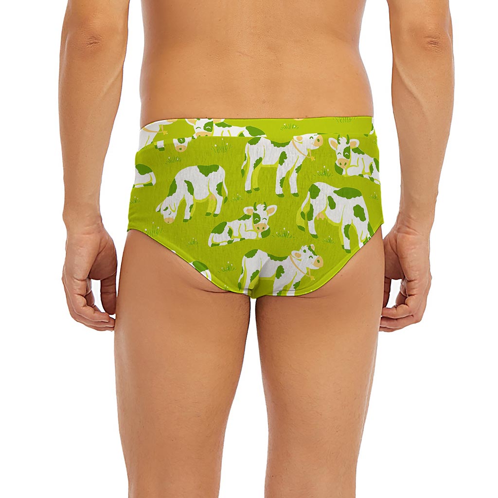 Cute Smiley Cow Pattern Print Men's Briefs