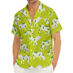 Cute Smiley Cow Pattern Print Men's Deep V-Neck Shirt