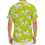 Cute Smiley Cow Pattern Print Men's Deep V-Neck Shirt