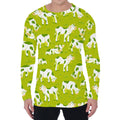 Cute Smiley Cow Pattern Print Men's Long Sleeve T-Shirt