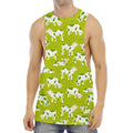 Cute Smiley Cow Pattern Print Men's Muscle Tank Top