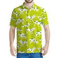Cute Smiley Cow Pattern Print Men's Polo Shirt