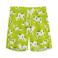 Cute Smiley Cow Pattern Print Men's Athletic Shorts