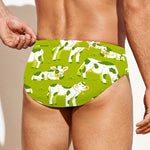 Cute Smiley Cow Pattern Print Men's Swim Briefs