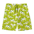 Cute Smiley Cow Pattern Print Men's Swim Trunks