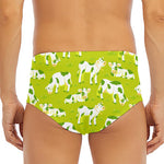 Cute Smiley Cow Pattern Print Men's Triangle Swim Briefs