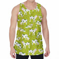 Cute Smiley Cow Pattern Print Men's Velvet Tank Top