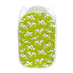 Cute Smiley Cow Pattern Print Mesh Laundry Hamper