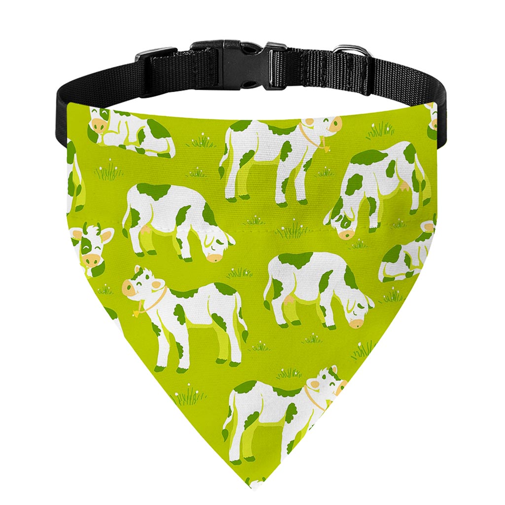 Cute Smiley Cow Pattern Print Over The Collar Dog Bandana