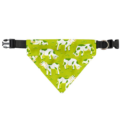 Cute Smiley Cow Pattern Print Over The Collar Dog Bandana