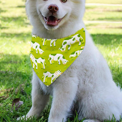 Cute Smiley Cow Pattern Print Over The Collar Dog Bandana