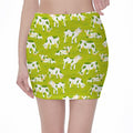Cute Smiley Cow Pattern Print Pencil Mini Skirt