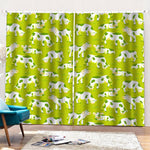 Cute Smiley Cow Pattern Print Pencil Pleat Curtains