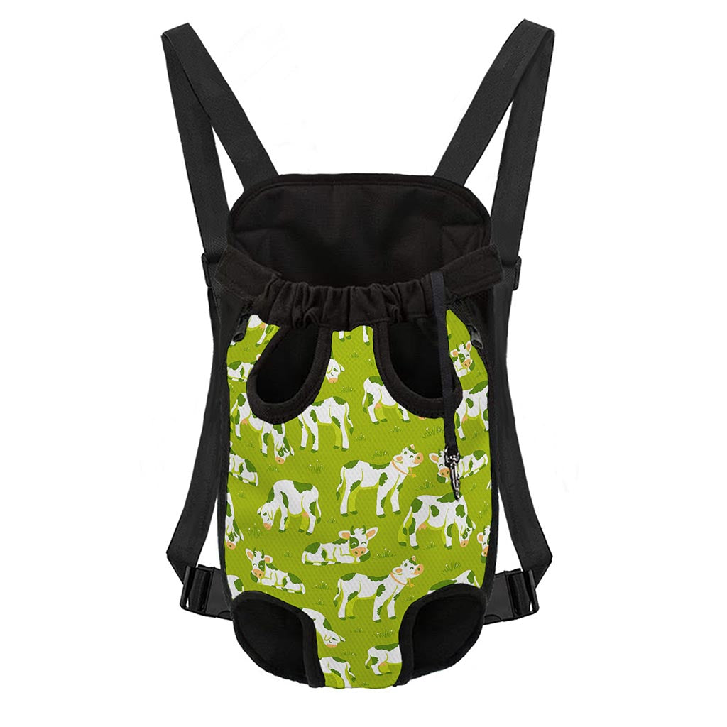 Cute Smiley Cow Pattern Print Pet Carrier Backpack