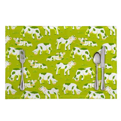Cute Smiley Cow Pattern Print Placemat