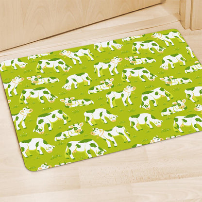 Cute Smiley Cow Pattern Print Polyester Doormat