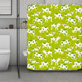 Cute Smiley Cow Pattern Print Polyester Shower Curtain