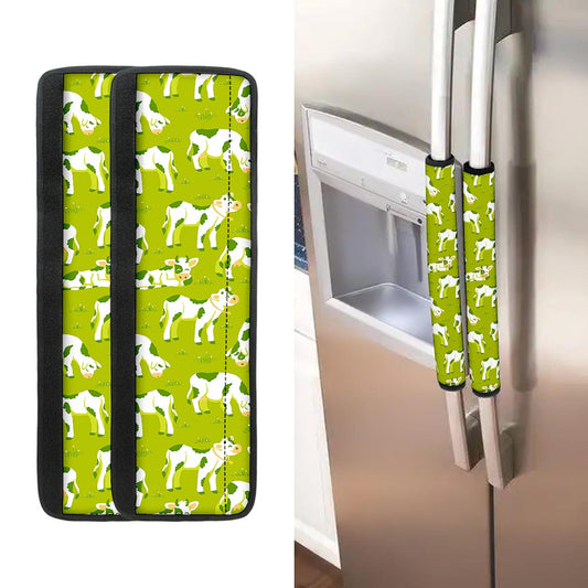 Cute Smiley Cow Pattern Print Refrigerator Handle Covers
