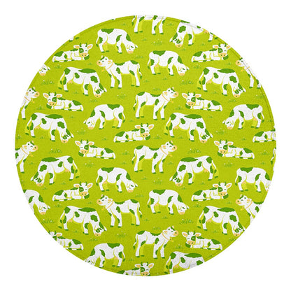 Cute Smiley Cow Pattern Print Round Blanket