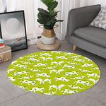 Cute Smiley Cow Pattern Print Round Rug