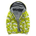 Cute Smiley Cow Pattern Print Sherpa Lined Zip Up Hoodie