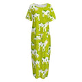 Cute Smiley Cow Pattern Print Short Sleeve Long Nightdress