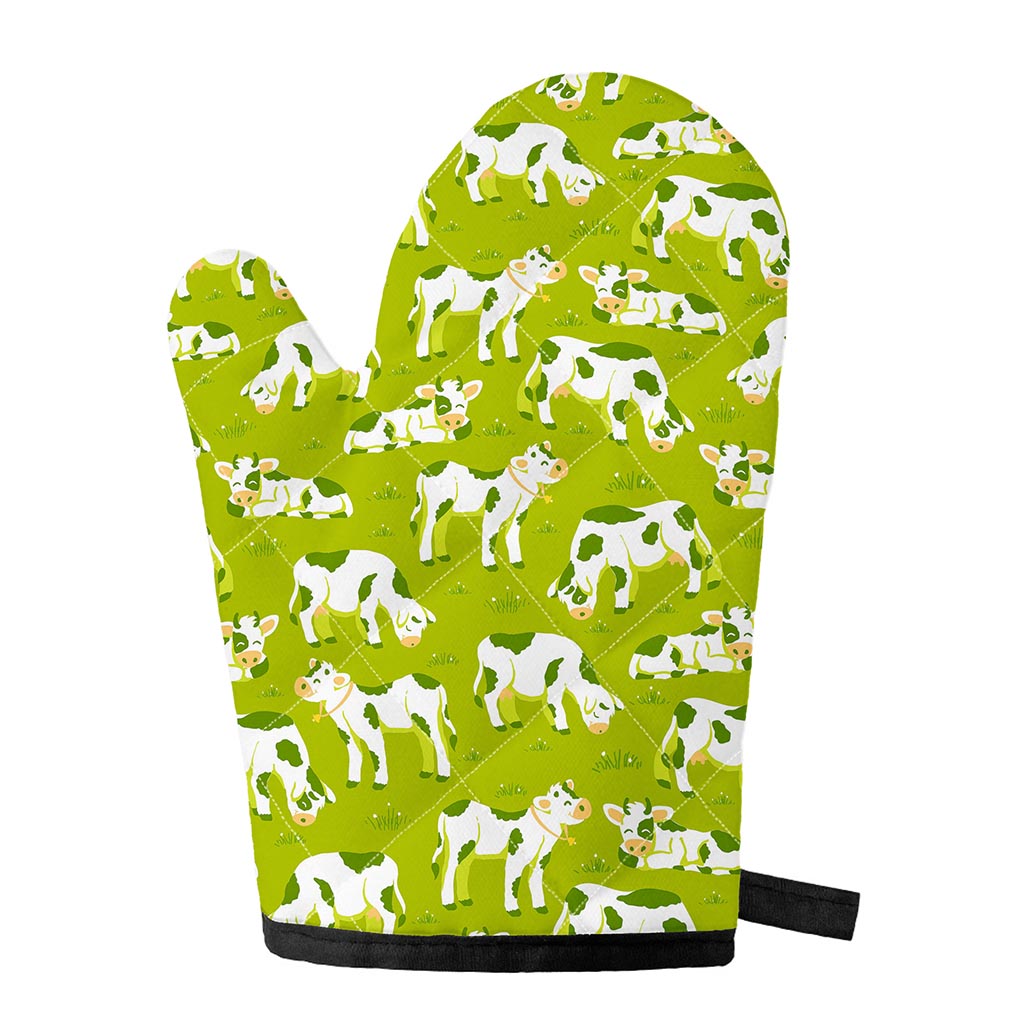 Cute Smiley Cow Pattern Print Single Oven Mitt