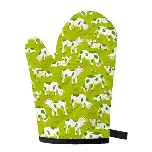 Cute Smiley Cow Pattern Print Single Oven Mitt