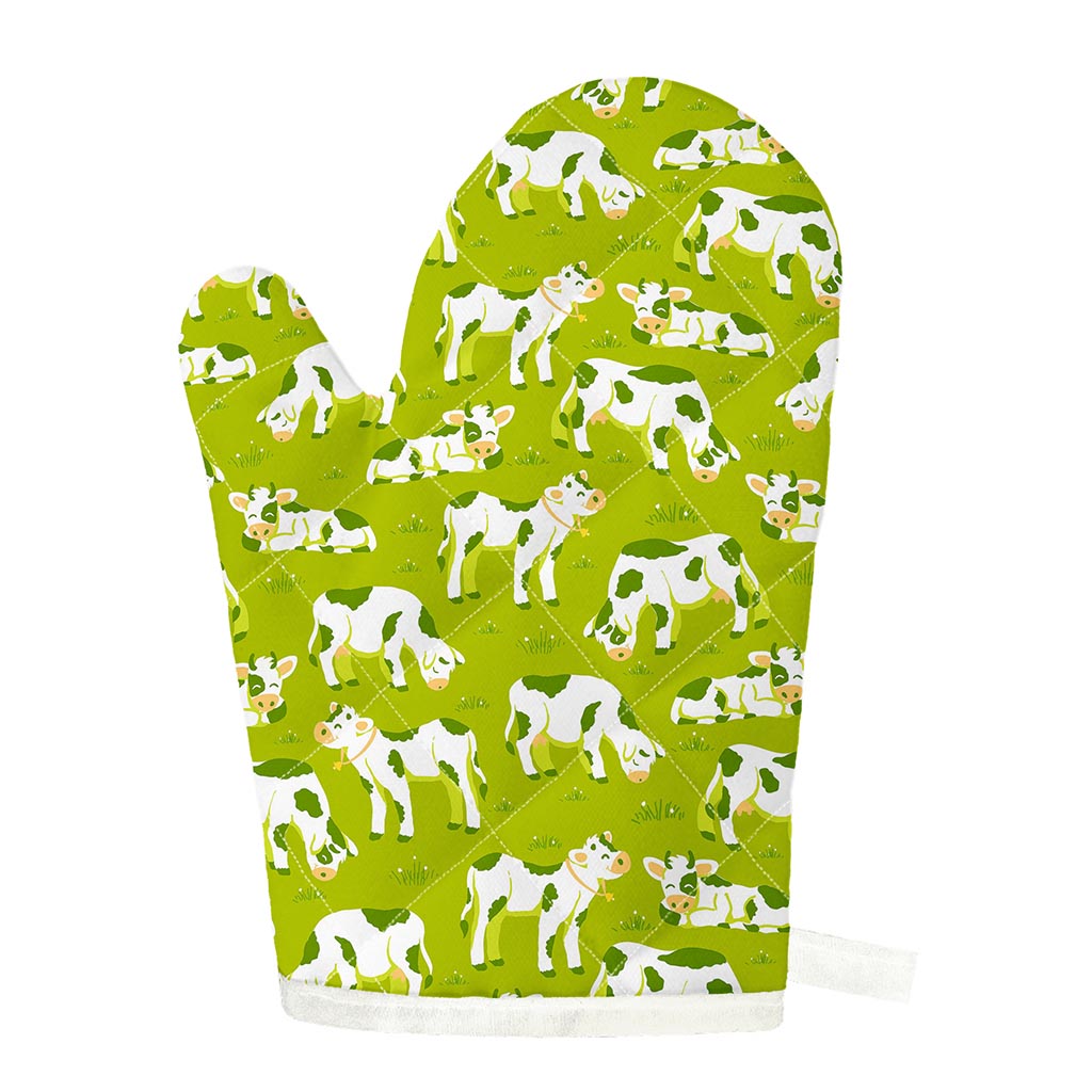 Cute Smiley Cow Pattern Print Single Oven Mitt