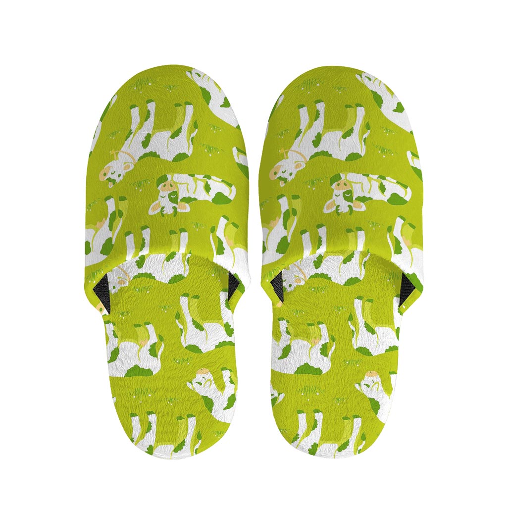 Cute Smiley Cow Pattern Print Slippers