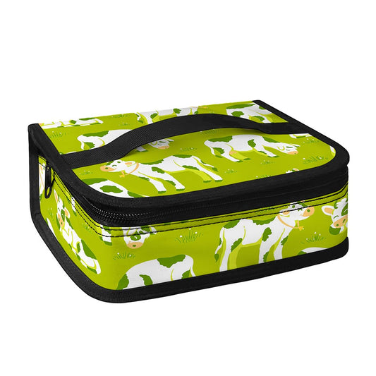 Cute Smiley Cow Pattern Print Small Lunch Bag