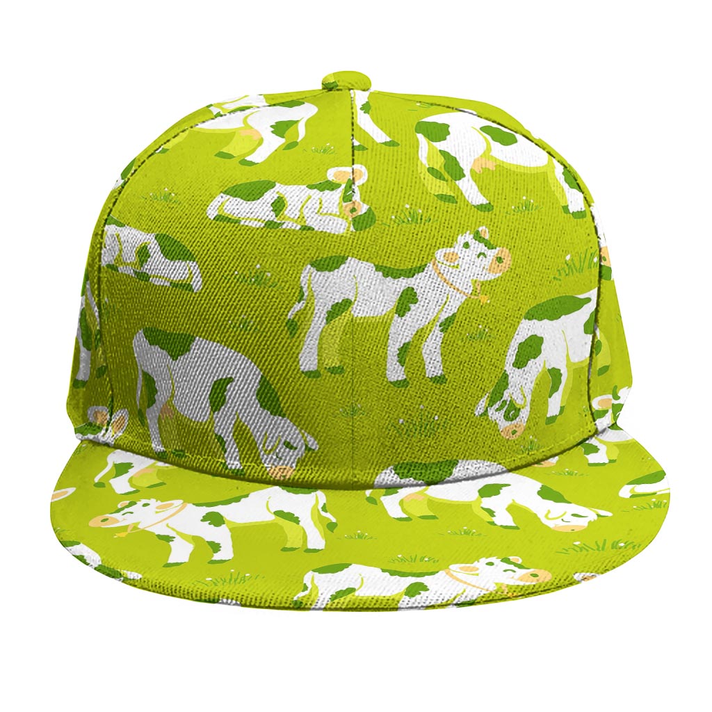 Cute Smiley Cow Pattern Print Snapback Cap