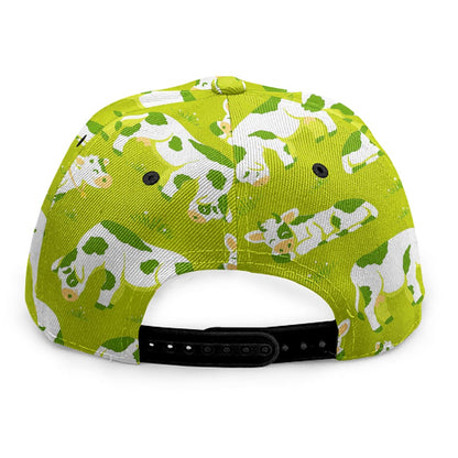 Cute Smiley Cow Pattern Print Snapback Cap