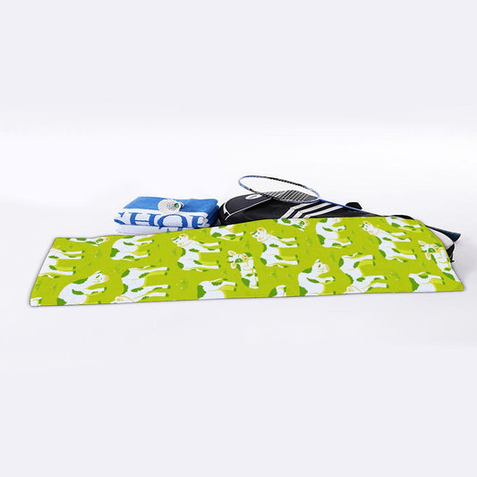Cute Smiley Cow Pattern Print Sports Towel