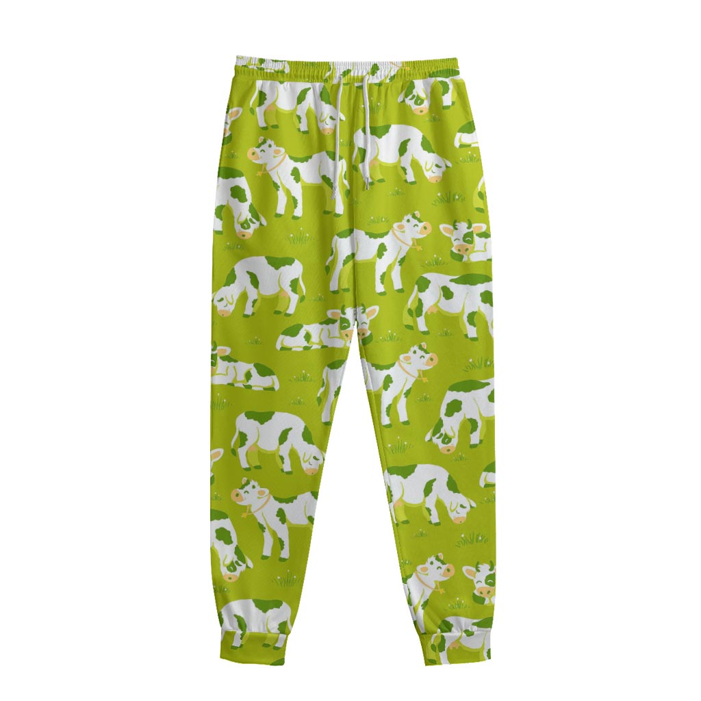 Cute Smiley Cow Pattern Print Sweatpants