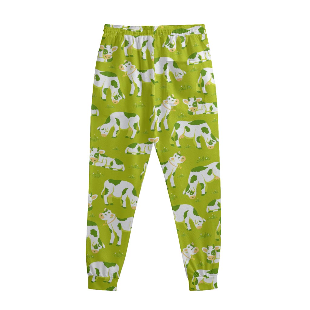 Cute Smiley Cow Pattern Print Sweatpants