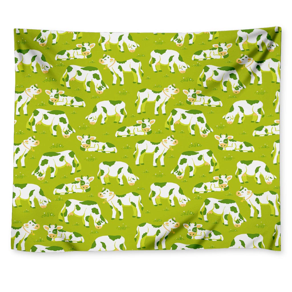 Cute Smiley Cow Pattern Print Tapestry