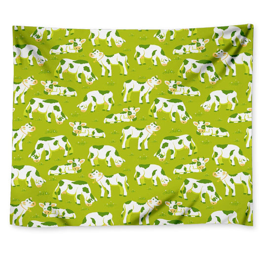 Cute Smiley Cow Pattern Print Tapestry