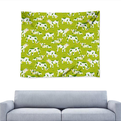 Cute Smiley Cow Pattern Print Tapestry