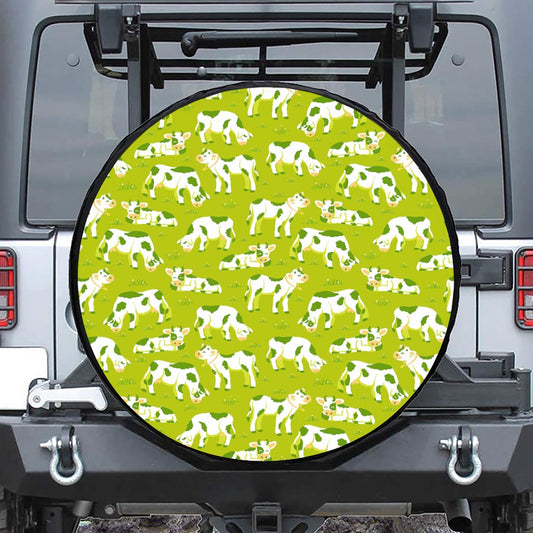 Cute Smiley Cow Pattern Print Tire Cover