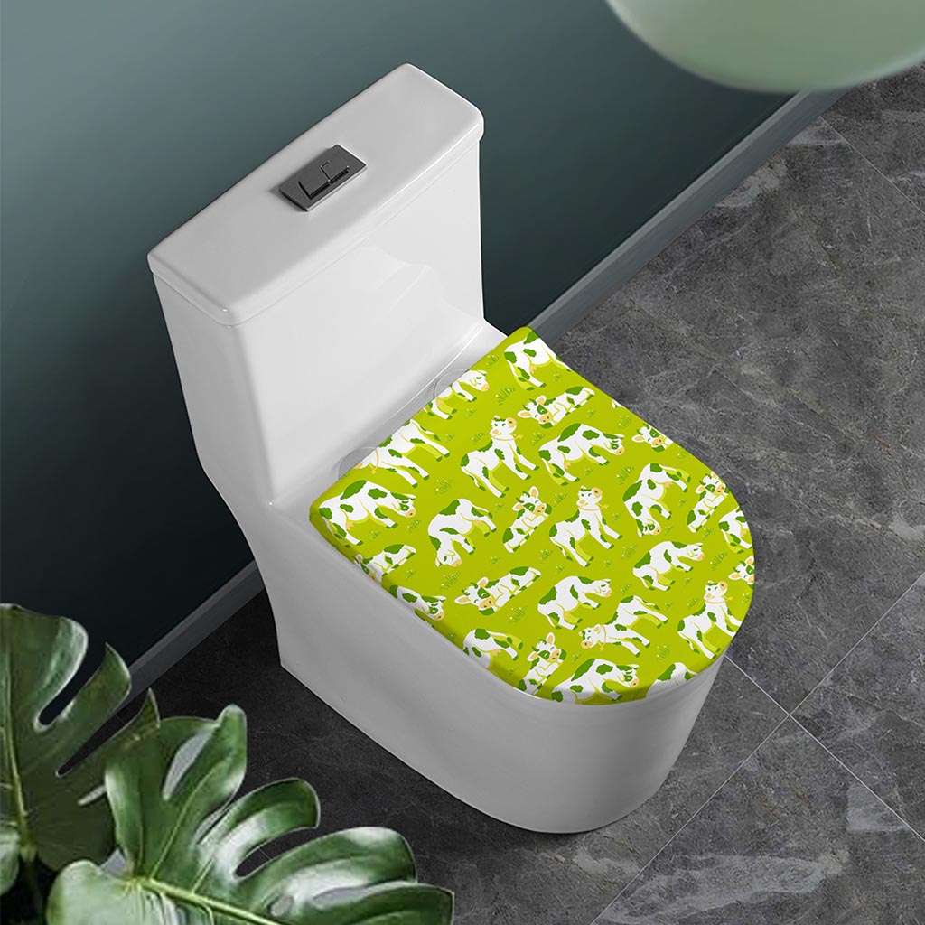 Cute Smiley Cow Pattern Print Toilet Lid Cover